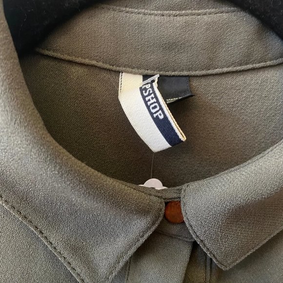 Topshop Olive Green Blouse - Picture 2 of 2